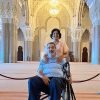Traveler in a wheelchair at Hassan II Mosque